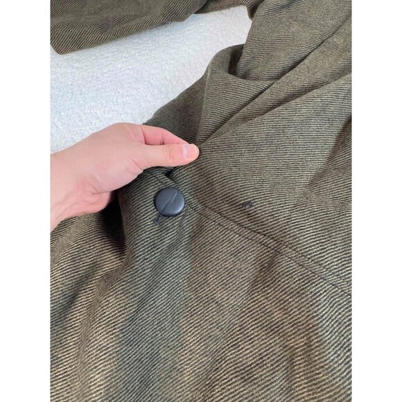 Givenchy En Plus Womens Shearing Wool‎ Button Relaxed Fit Olive Green Coat 16W - Picture 4 of 12